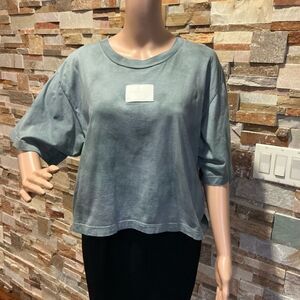 MM6 Maison Martin Margiela Teal Long Sleeve Top